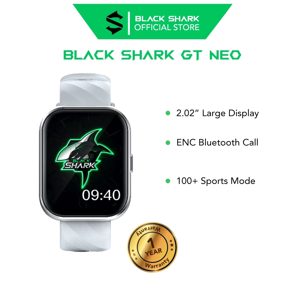Black Shark GT Neo Smartwatch | Bluetooth Call | IP86 Fully Washable | 7 Days Battery Life | 1 Year Warranty